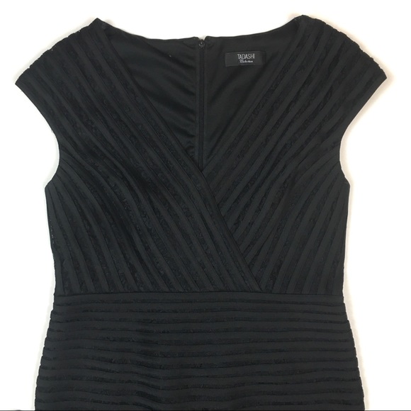 Tadashi Shoji black sheath dress cocktail LBD lace - Picture 3 of 8